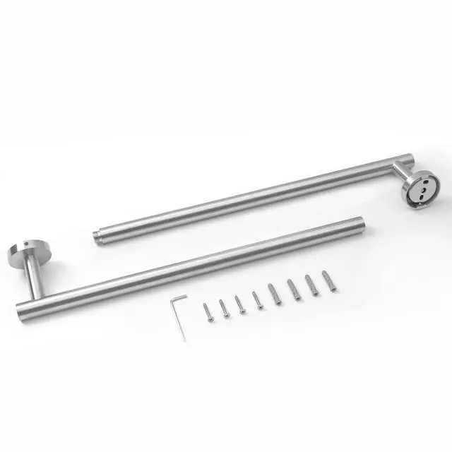 Alt view image 2 of 7 - Brushed Nickel 30 Inch Towel Bar for Bathroom, SUS304 Stainless Steel Bathroom Towel Rack Wall Mounted, Modern Home Decor Bath Towel Holder with Hardware Accessories (Total Length 31.6 Inch)