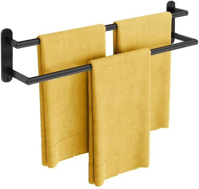 Main image of Towel Racks for Bathroom, Double Towel Bar 24Inch, Stainless Steel Bathroom Towel Holder, Double Towel Rod Wall Mounted Towel Hanger, Bathroom Towel Rack(Matte Black)