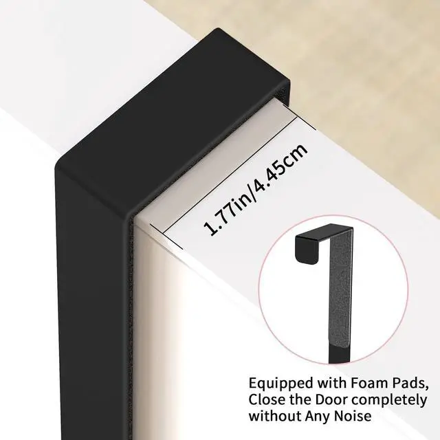 Alt view image 4 of 7 - Over The Door Towel Rack, Door Towel Bar, Black