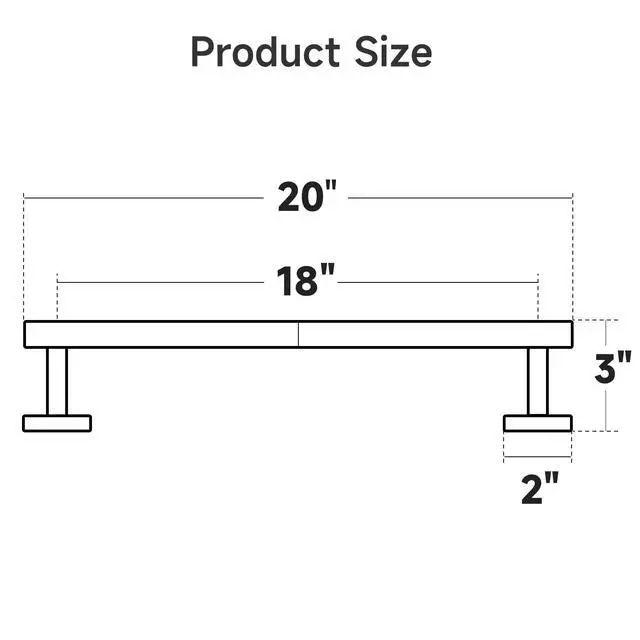Alt view image 2 of 7 - Brushed Nickel Towel Bar, 18-Inch Towel Racks for Bathroom