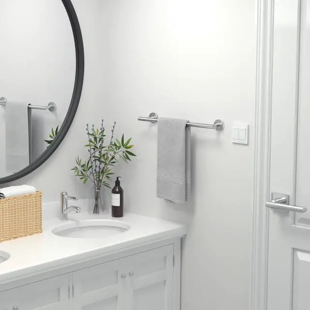 Alt view image 7 of 7 - Brushed Nickel Towel Bar, 18-Inch Towel Racks for Bathroom