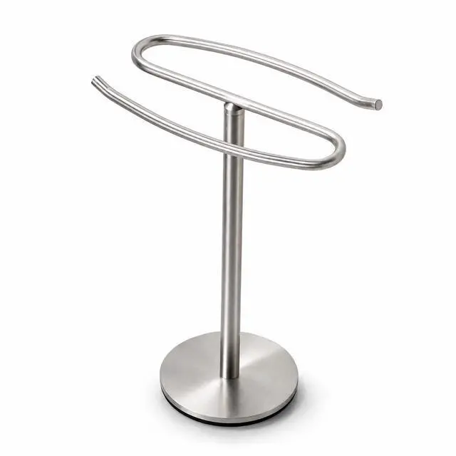 Main image of Brushed Nickel Hand Towel Holder Stand,13 Inch Free-Standing Towel Rack, SUS304 Stainless Steel Towel Bar Rack Stand, Tower Bar for Bathroom Kitchen Vanity Countertop