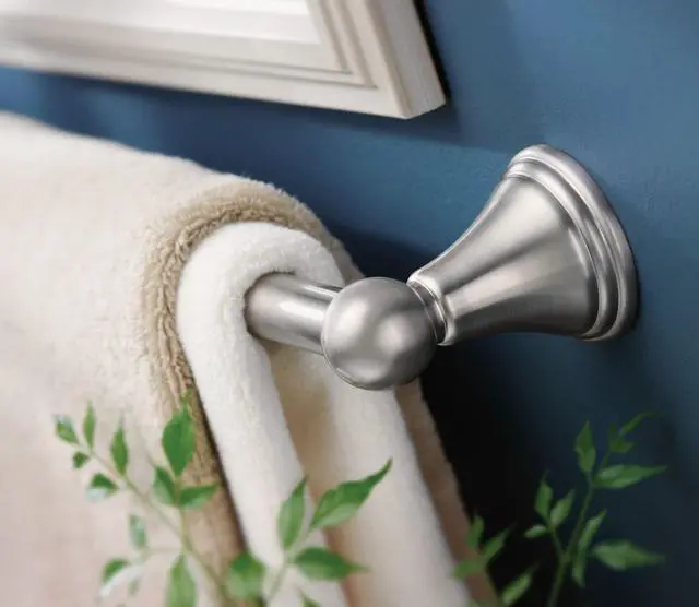 Alt view image 3 of 6 - Preston Brushed Nickel 24-Inch Single Wall Mounted Bathroom Towel Bar, DN8424BN