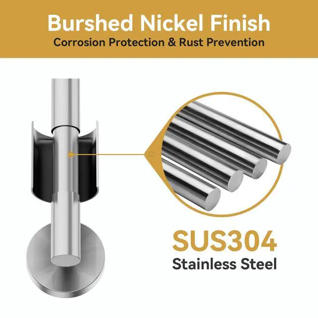 Alt view image 3 of 7 - Brushed Nickel Towel Bar, 24 Inch Bathroom Towel Rack