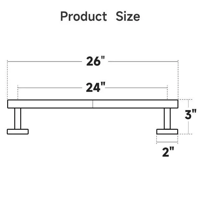 Alt view image 2 of 7 - Brushed Nickel Towel Bar, 24-Inch Towel Racks for Bathroom