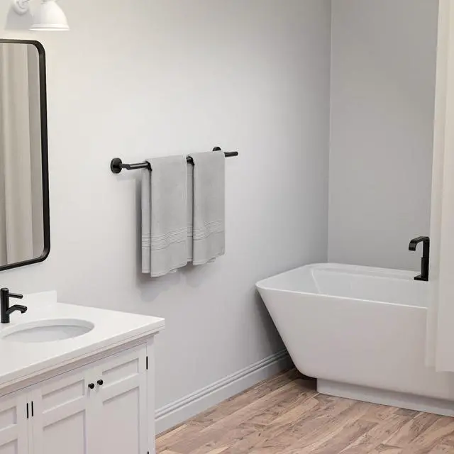 Alt view image 7 of 7 - Matte Black Towel Bar, 24-Inch Towel Racks for Bathroom