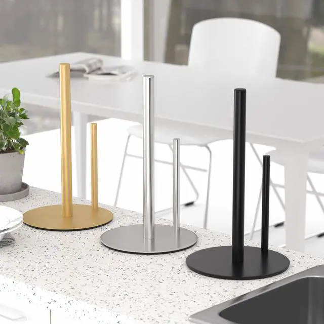 Alt view image 6 of 7 - Paper Towel Holder Gold, Premium Stainless Steel Kitchen Roll Dispenser, Countertop Roll Organizer