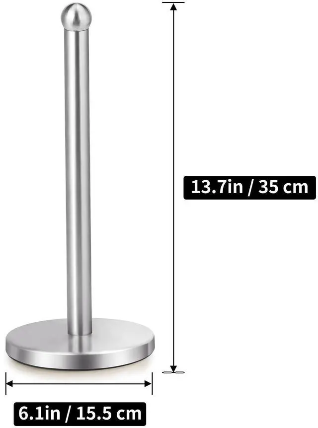 Alt view image 2 of 7 - Paper Towel Holder Countertop with Weighted Base for Standard Rolls