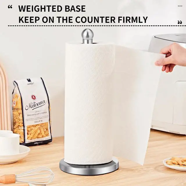Alt view image 5 of 7 - Paper Towel Holder Countertop with Weighted Base for Standard Rolls