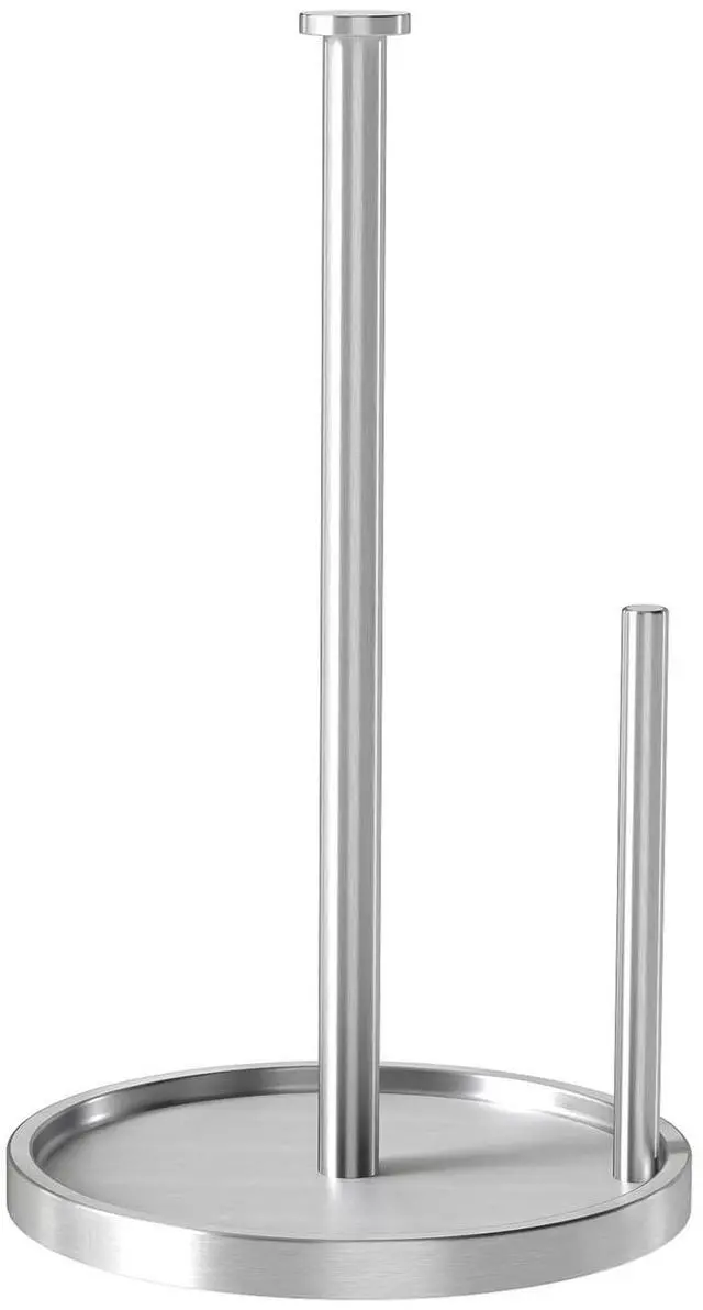 Main image of Paper Towel Holder Countertop, Standing Paper Roll Holder with Anti Slip Weighted Base, Stainless Steel Freestanding Paper Towel Holder for Kitchen, Silver