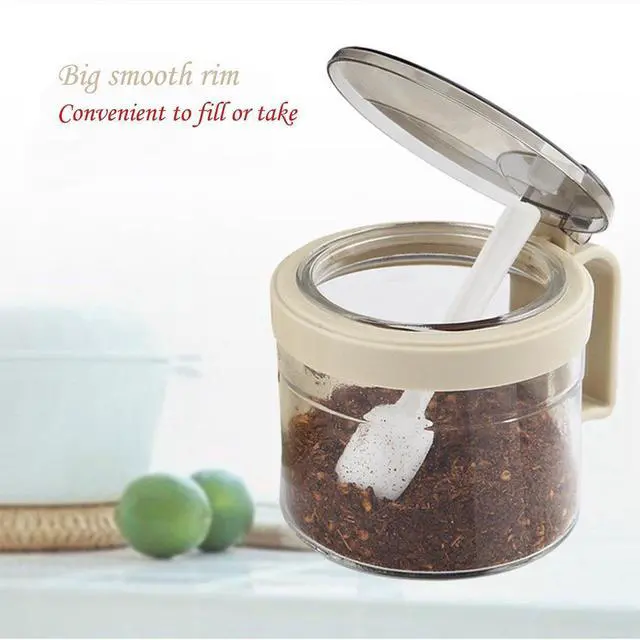 Alt view image 3 of 7 - Gourmet Seasoning Box with Serving Spoons, Spice Jar Set Condiment Cruet Bottle, Kitchen Supplies,Nice Design for Kitchen (glass)