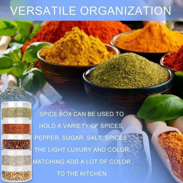 Alt view image 4 of 7 - 2 Sets 5 Layers Clear Portable Travel Spice Jars, Multi Camping Spice Containers with Organizer Bag, Stackable Spice Salt and Pepper Set for Outdoor Cooking, Camping, Traveling, Barbecuing