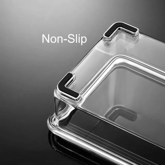 Alt view image 5 of 6 - Seasoning Box, Seasoning Rack Spice Pots, Storage Container Condiment Jars, 4 Piece Clear Acrylic Cruet with Cover and Spoon Transparent
