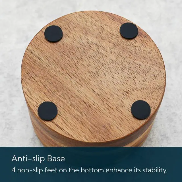 Alt view image 5 of 7 - Acacia Wood Salt Cellar Bowl Box, Elegant Kitchen Holder Container with Swivel Magnetic Lid to Store Favorite Seasonings Pepper Spice or Bath, 6oz