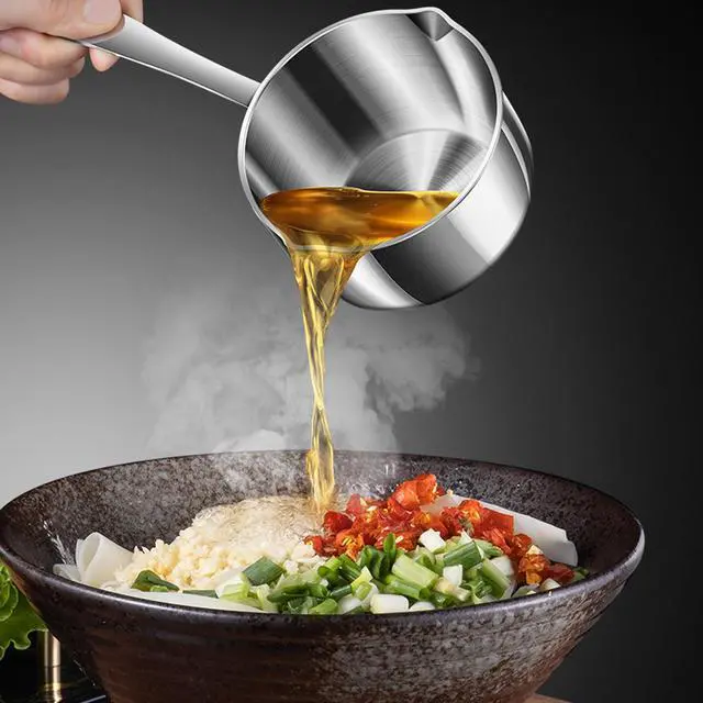 Alt view image 7 of 7 - 10 Ounce Kitchen Induction Stainless Steel Milk Pot Saucepan Oil Chocolate Sauce Pan Butter Warmer Pot (300 ml)