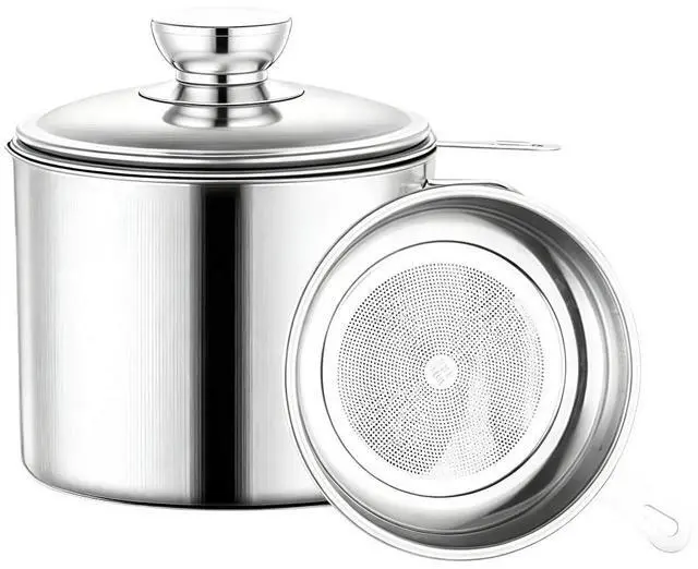 Main image of Bacon Grease Container Saver, 34oz Stainless Steel Cooking Oil Storage Can for Kitchen