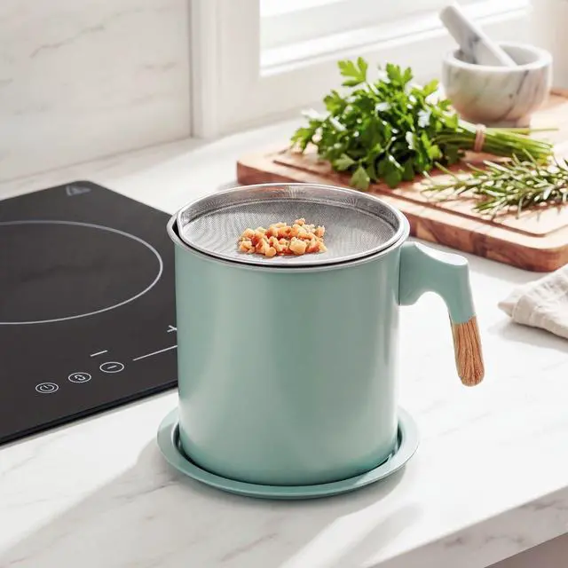 Alt view image 7 of 7 - Bacon Grease Container with Strainer, 1.4L/48 Oz