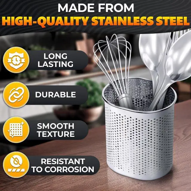Alt view image 3 of 7 - Chopstick Holder for Dishwasher, Stainless Steel, 3.5 in with Hooks