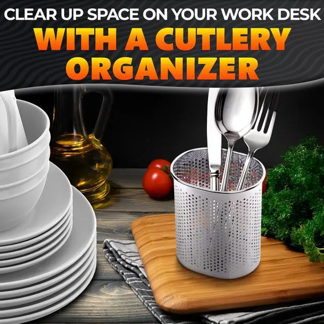 Alt view image 7 of 7 - Chopstick Holder for Dishwasher, Stainless Steel, 3.5 in with Hooks