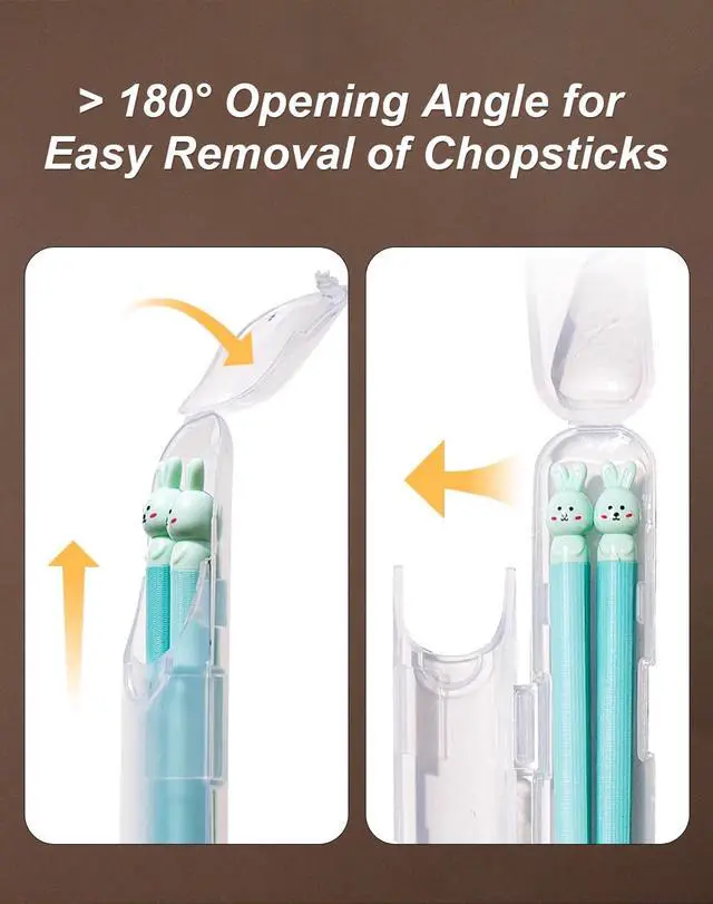 Alt view image 3 of 6 - Chopsticks Storage Case 2 Pack, White Travel Utensil Holder