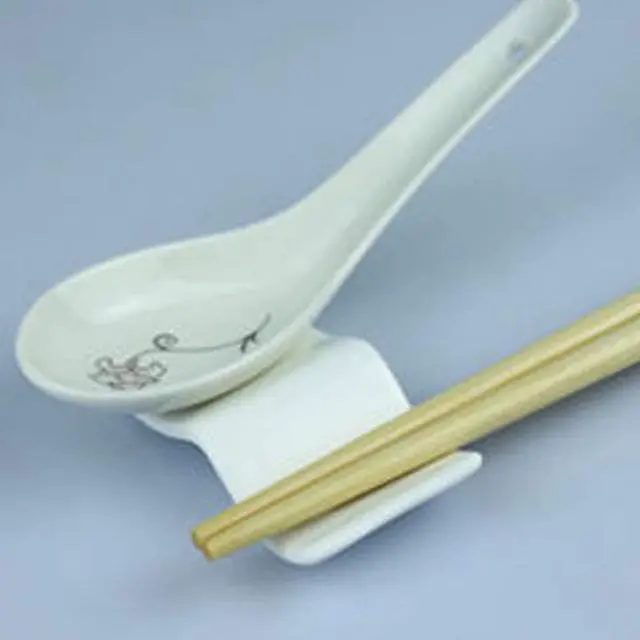 Alt view image 3 of 6 - Ceramic Chopsticks Rest Rack Set of 6pcs,Chinese Style Dinner Spoon Stand Knife Fork Holder Porcelain Chopsticks Stand