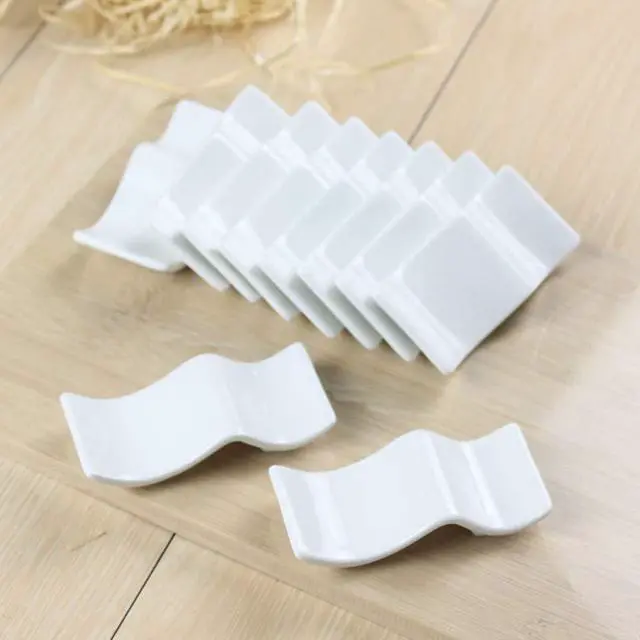 Alt view image 6 of 6 - Ceramic Chopsticks Rest Rack Set of 6pcs,Chinese Style Dinner Spoon Stand Knife Fork Holder Porcelain Chopsticks Stand