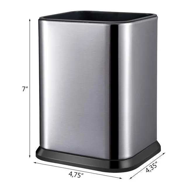 Alt view image 5 of 6 - Stainless Steel Kitchen Utensil Holder for Countertop, Spoon Spatula Organizer,Modern Rectangular Large Cooking Utensil Caddy Counter,Utensil Crock Silver