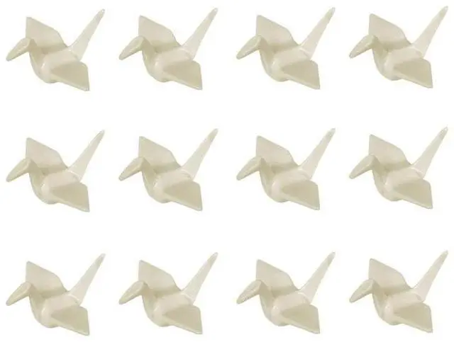 Main image of Origami Crane Chopstick Rest 12-Pack, Porcelain Ceramic Holder for Sushi, Ramen & Asian Tableware, Decorative Chopstick Stand for Restaurant Dining, White