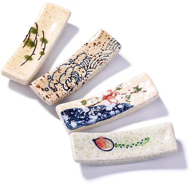 Main image of Japanese Style Chopstick Holder Set of 4 Pcs Ceramic Chopstick Stand Rest Tableware Kitchen Tools