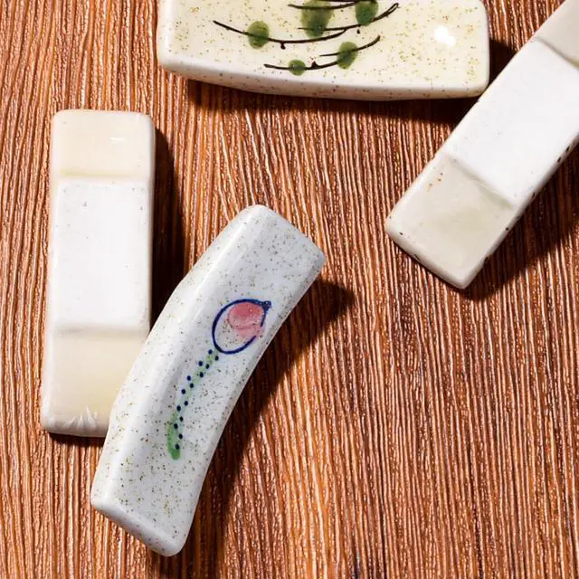 Alt view image 5 of 7 - Japanese Style Chopstick Holder Set of 4 Pcs Ceramic Chopstick Stand Rest Tableware Kitchen Tools