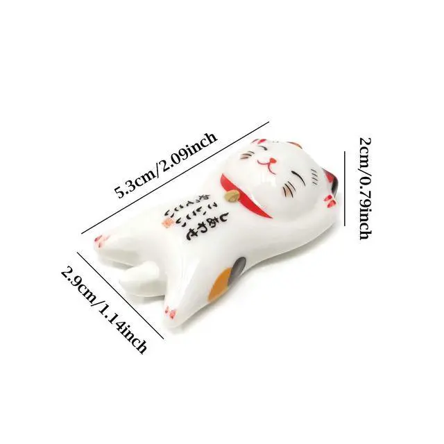 Alt view image 3 of 7 - "5PCS Cute Ceramic Lucky Cat Chopsticks Rest Rack Stand Holder for Chopsticks, Forks, Spoons, Knives, Paint Brushes"
