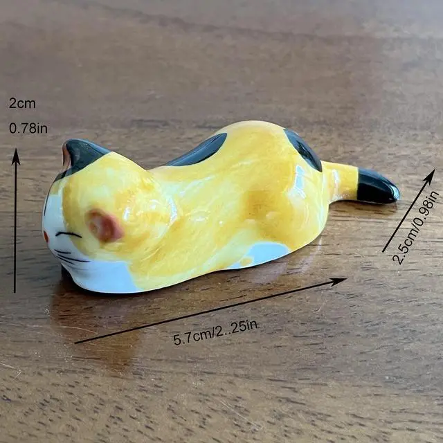 Alt view image 7 of 7 - Ceramic Cute Cat Chopsticks Rest Dinner Spoon Stand Knife Fork Holder (Set of 6PCS)