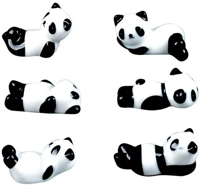 Main image of 6PCS Cute Ceramic Panda Chopsticks Rest Rack Stand Holder for Chopsticks, Ceramic Ware Chopsticks Stand Rest RackGift for Boys Girls Kids