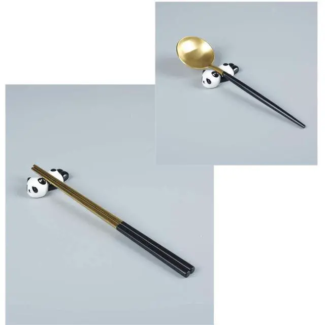Alt view image 5 of 6 - 6PCS Cute Ceramic Panda Chopsticks Rest Rack Stand Holder for Chopsticks, Ceramic Ware Chopsticks Stand Rest RackGift for Boys Girls Kids