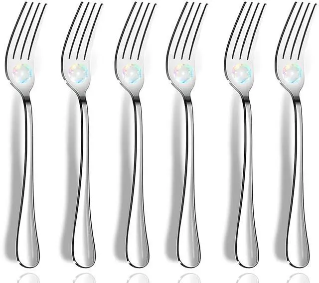 Main image of Dinner Forks, Set of 6 Top Food Grade Stainless Steel Silverware Forks, Flatware Set,8 Inches, Mirror Finish & Dishwasher Safe, New Apartment Essentials Cutlery Set