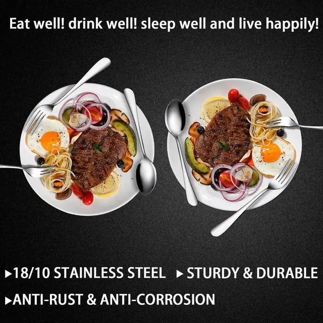 Alt view image 7 of 7 - Dinner Forks, Set of 6 Top Food Grade Stainless Steel Silverware Forks, Flatware Set,8 Inches, Mirror Finish & Dishwasher Safe, New Apartment Essentials Cutlery Set