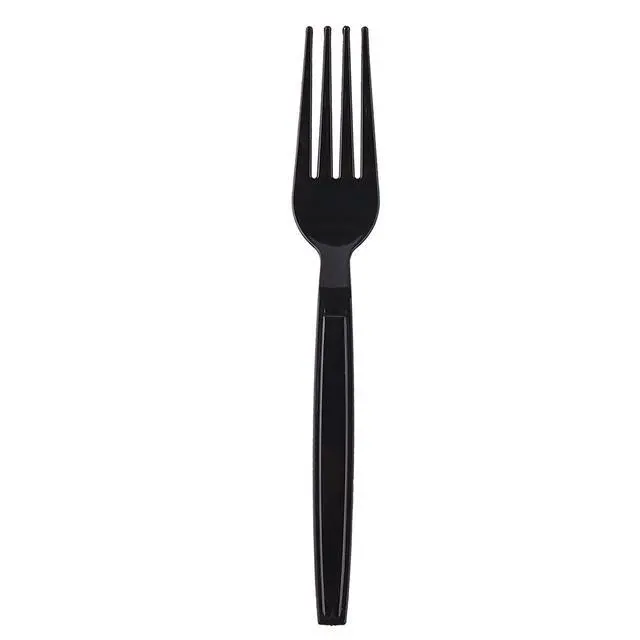 Alt view image 7 of 7 - Plastic Fork Disposable Individually Packaged Forks Black 7-Inch Commercial Take Away Forks,Super Hard Mass Heavy Individually Wrapped Fork 100 PCS