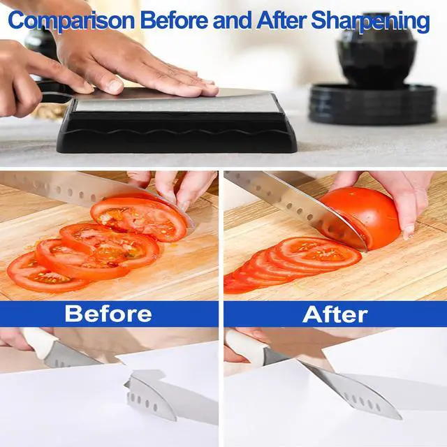 Alt view image 5 of 7 - Double-sided Diamond Sharpening Stone,Knife Sharpening Stone with Extra Fine 1200/Coarse 400 Grit Diamond Plate, Storage Case with Non-Slip Base & Angle Guide(7 x 3.5 Inch)