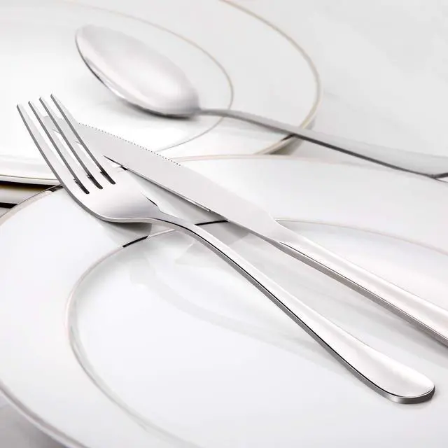 Alt view image 2 of 7 - Dinner Forks Set, Food-Grade 18/8 Stainless Steel Forks Silverware, Mirror Polished, Dishwasher Safe - Set of 12, 8 Inches