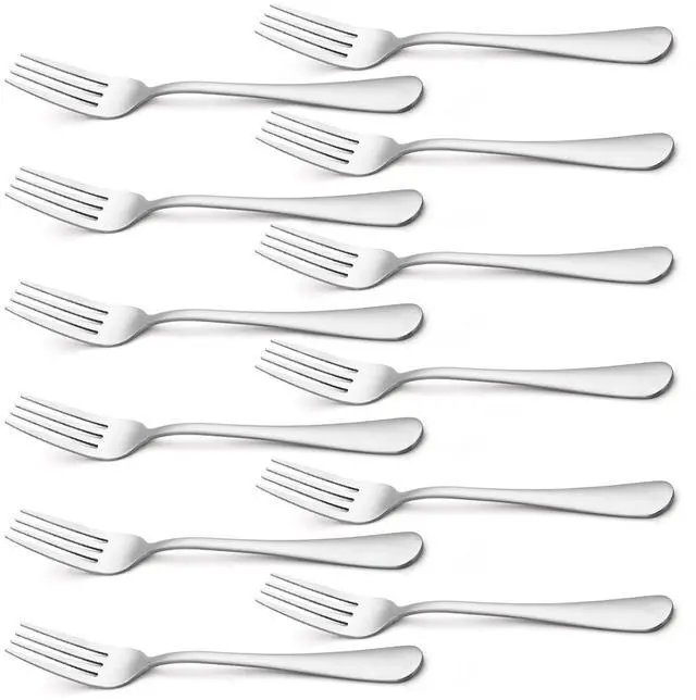 Main image of Silverware, Dinner Fork 8 Inches, Forks Set of 12 Premium Food Grade Stainless Steel Forks for Home Kitchen Party Restaurant, Mirror Polished Dishwasher Safe