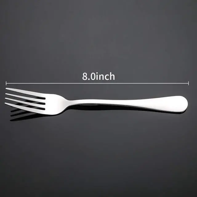 Alt view image 2 of 7 - Silverware, Dinner Fork 8 Inches, Forks Set of 12 Premium Food Grade Stainless Steel Forks for Home Kitchen Party Restaurant, Mirror Polished Dishwasher Safe