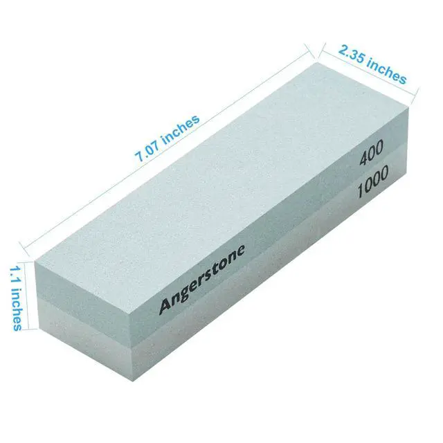 Alt view image 2 of 7 - Portable Whetstone Knife Sharpening Stone - Outdoor Hunting Knife Sharpener Stone Kit Dual Grit 400/1000 - Pocket Sharpening Stones for Knives with Cowhide Pouch for Bushcraft Camping Field