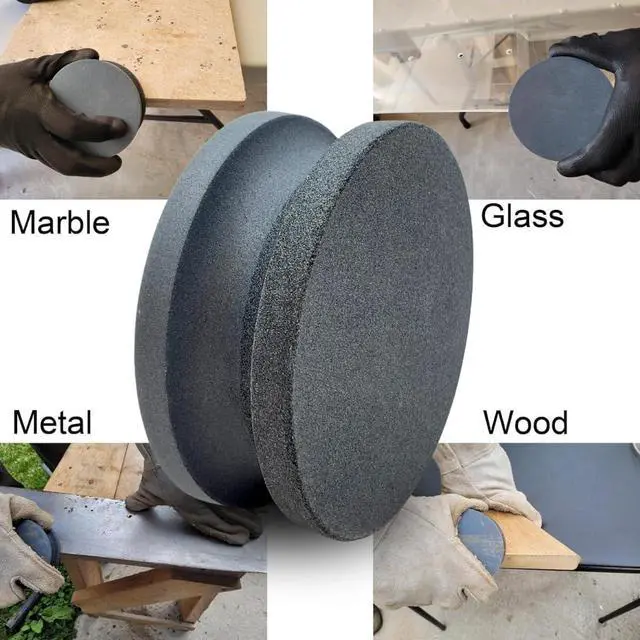 Alt view image 7 of 7 - 4" Dual Grit Axe/Hatchet Silicon Carbide Sharpener Multipurpose Sharpening Stone Grinding Wheel