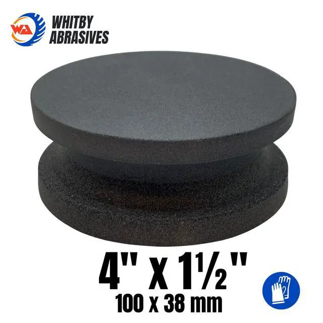 Alt view image 6 of 7 - 4" Dual Grit Axe/Hatchet Silicon Carbide Sharpener Multipurpose Sharpening Stone Grinding Wheel