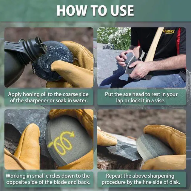 Alt view image 4 of 7 - Axe/Hatchet Sharpening Puck Whetstone Knife Sharpening Stone