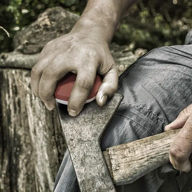 Alt view image 6 of 6 - Axe/Hatchet Sharpening Stone 180/320 Grit with Portable Bag