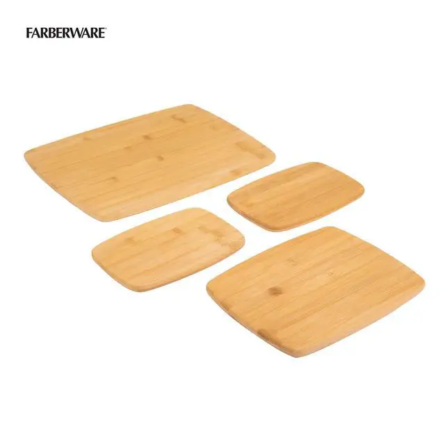 Alt view image 2 of 7 - 4-Piece Bamboo Cutting Board Set - Reversible Boards for Meal Prep, Charcuterie, Cheese and Entertaining, Natural Bamboo Kitchen Essential