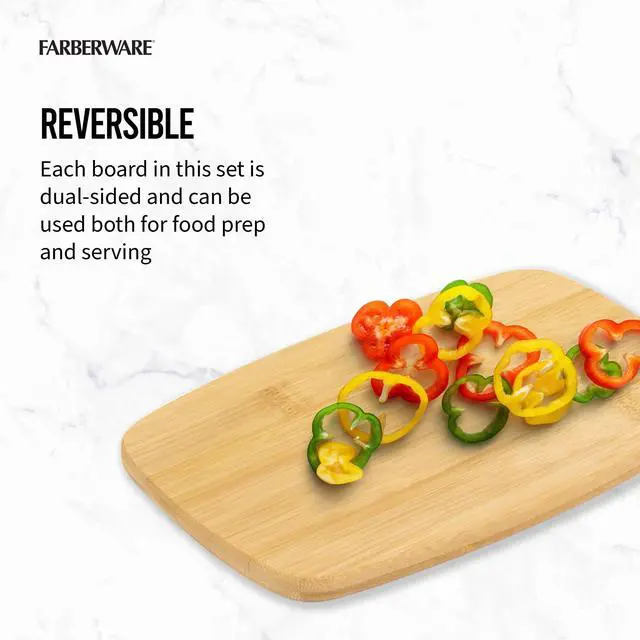 Alt view image 5 of 7 - 4-Piece Bamboo Cutting Board Set - Reversible Boards for Meal Prep, Charcuterie, Cheese and Entertaining, Natural Bamboo Kitchen Essential