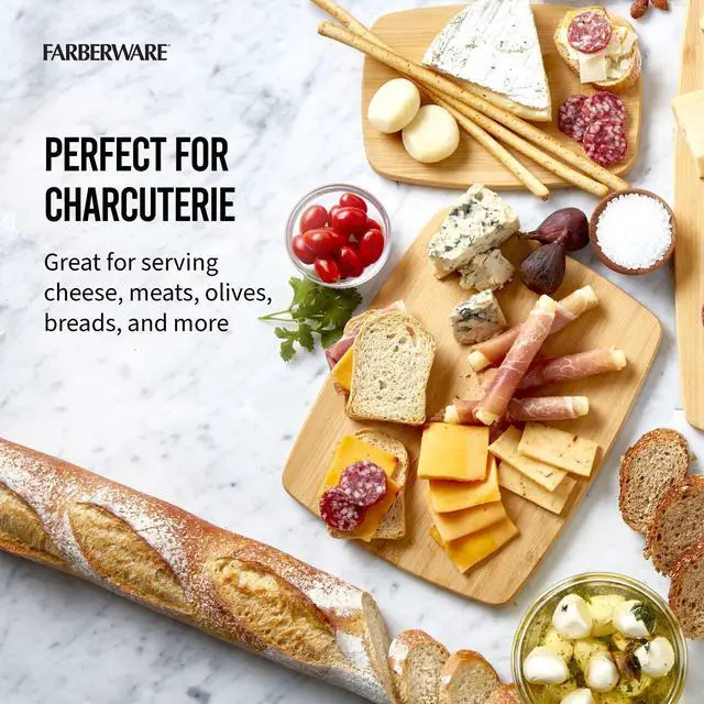 Alt view image 6 of 7 - 4-Piece Bamboo Cutting Board Set - Reversible Boards for Meal Prep, Charcuterie, Cheese and Entertaining, Natural Bamboo Kitchen Essential