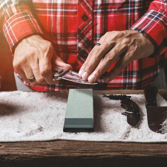 Alt view image 7 of 7 - Actual Grit Premium Material Sharpening Stone 2 Side 400 1000 Whetstone Set Kitchen Knife Sharpener Stone Wet Stones for Sharping Knives Kit with Non-slip Rubber Base